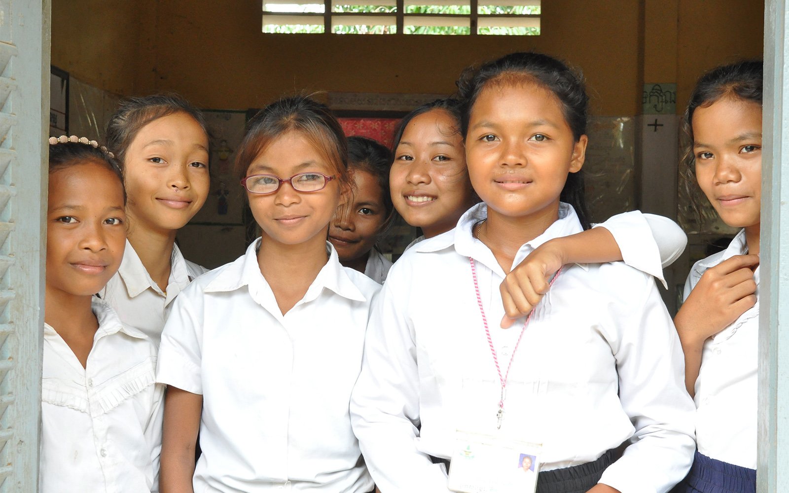 Cambodia girls at school