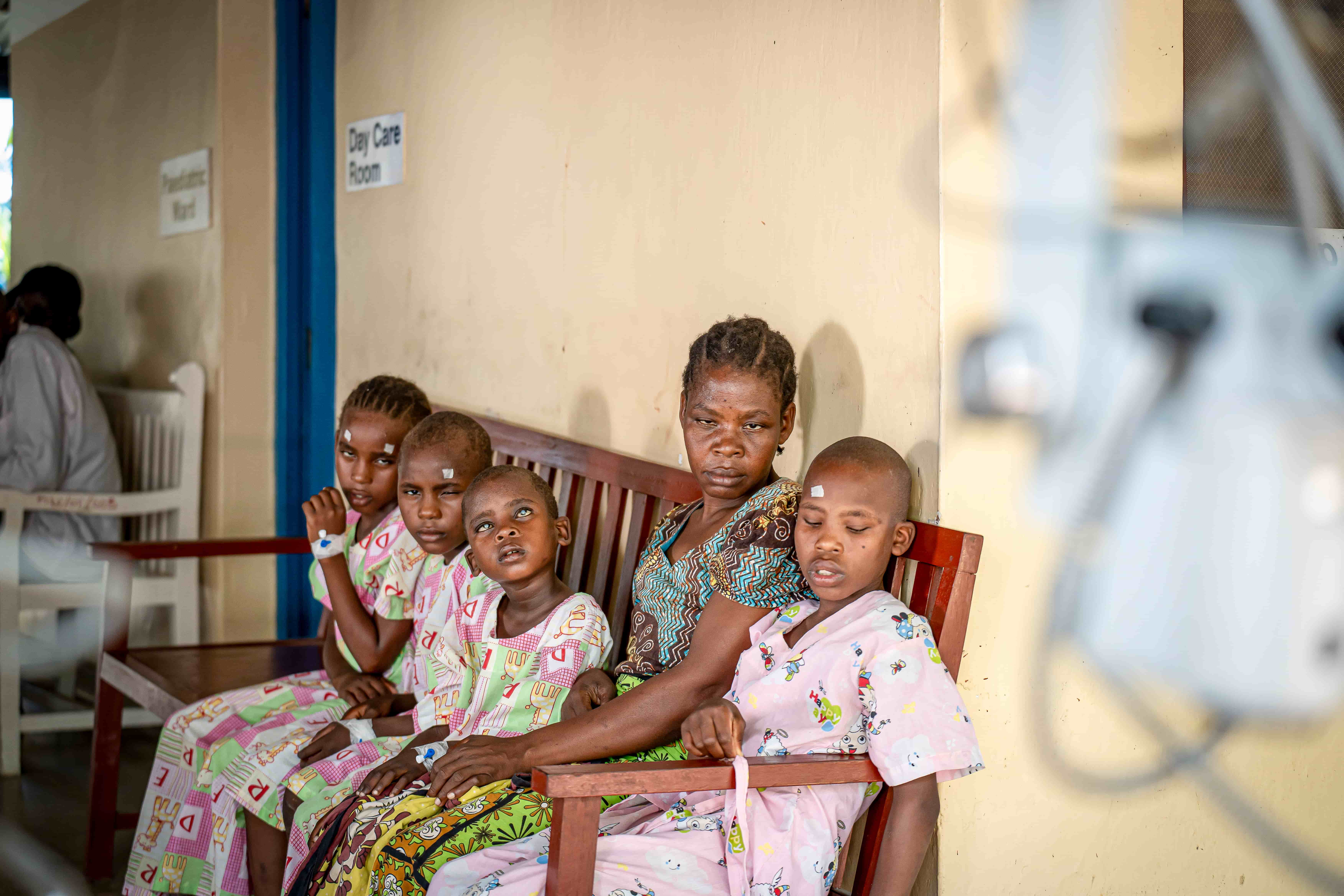 Manyeso and her children before surgery
