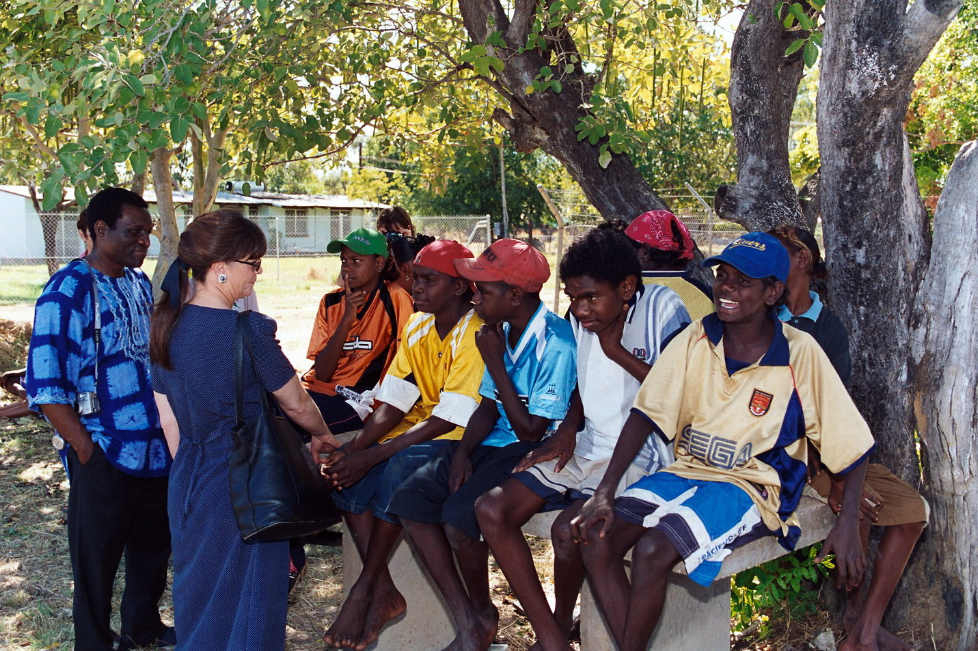 Back home in Australia, our work has always included supporting Aboriginal and Torres Strait Islander communities. In 2002, Gabi Hollows joined the opening of the refurbished Barunga Women’s Resource Centre in the Northern Territory.