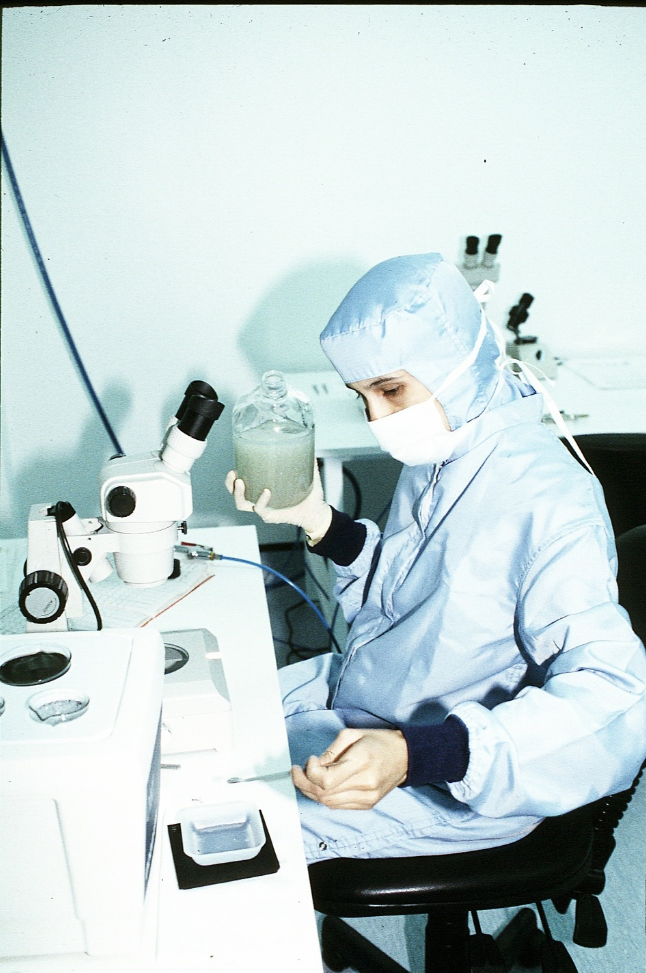 Photo credit: Unknown Laboratory worker Uma Tripathee cleans lenses at the Fred Hollows Intraocular Lens Laboratory in Kathmandu, helping make high-quality, affordable lenses available for cataract surgery.