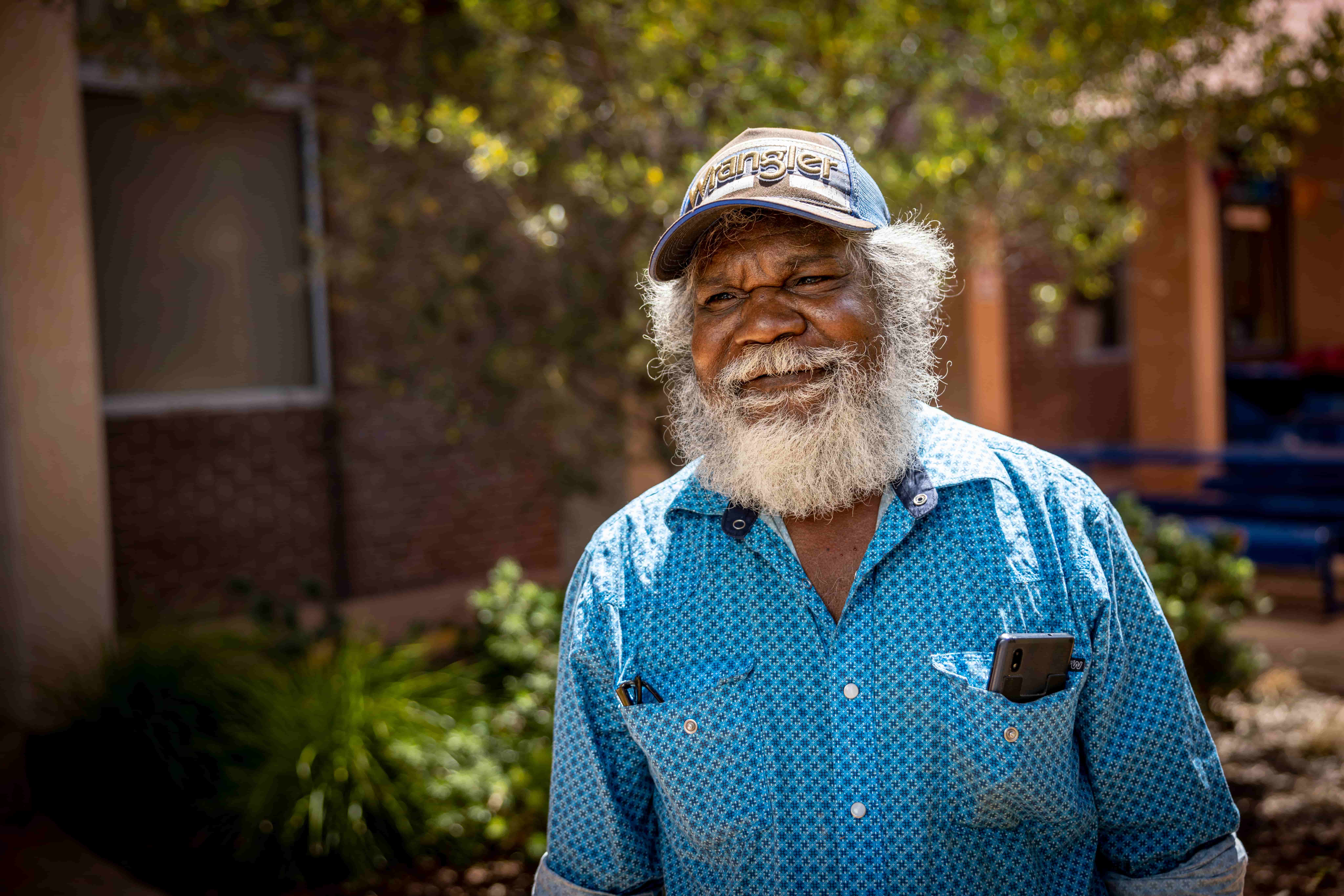 Jeffrey Foster smiles after regaining his sight, enjoying the independence and connection to Country that eye surgery restored.