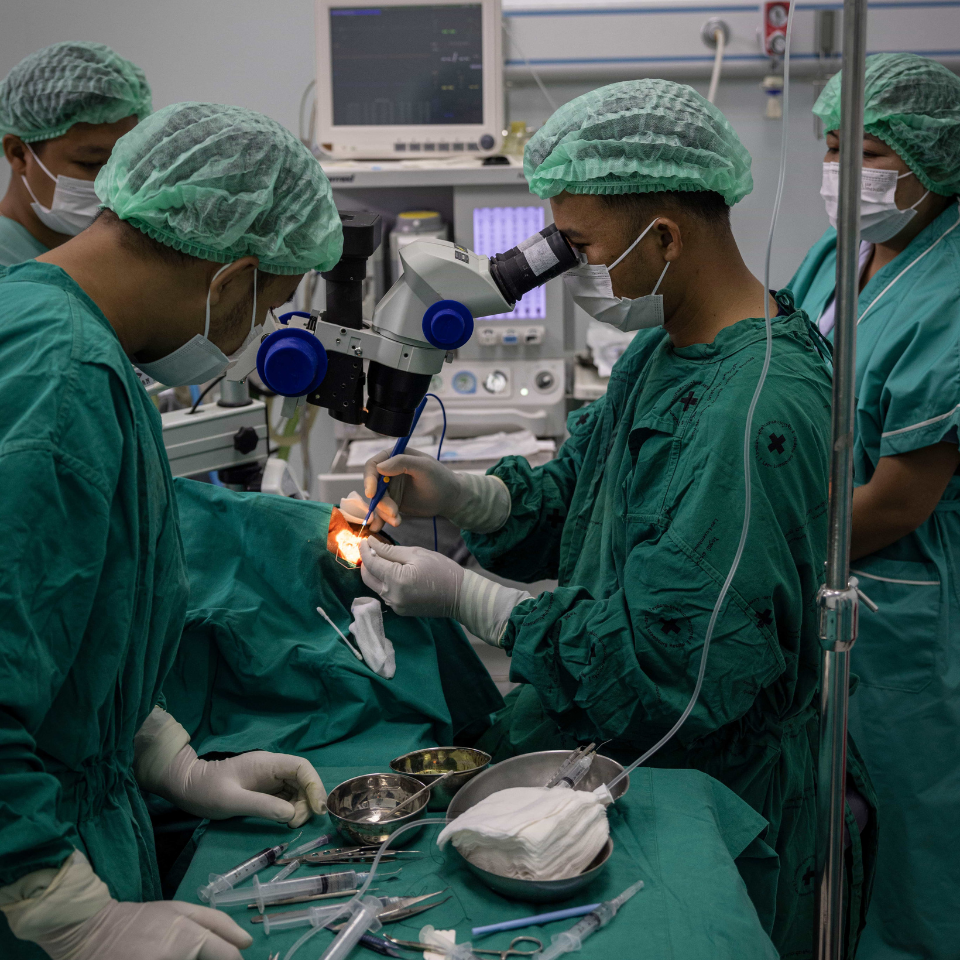 Dr Visay during surgery
