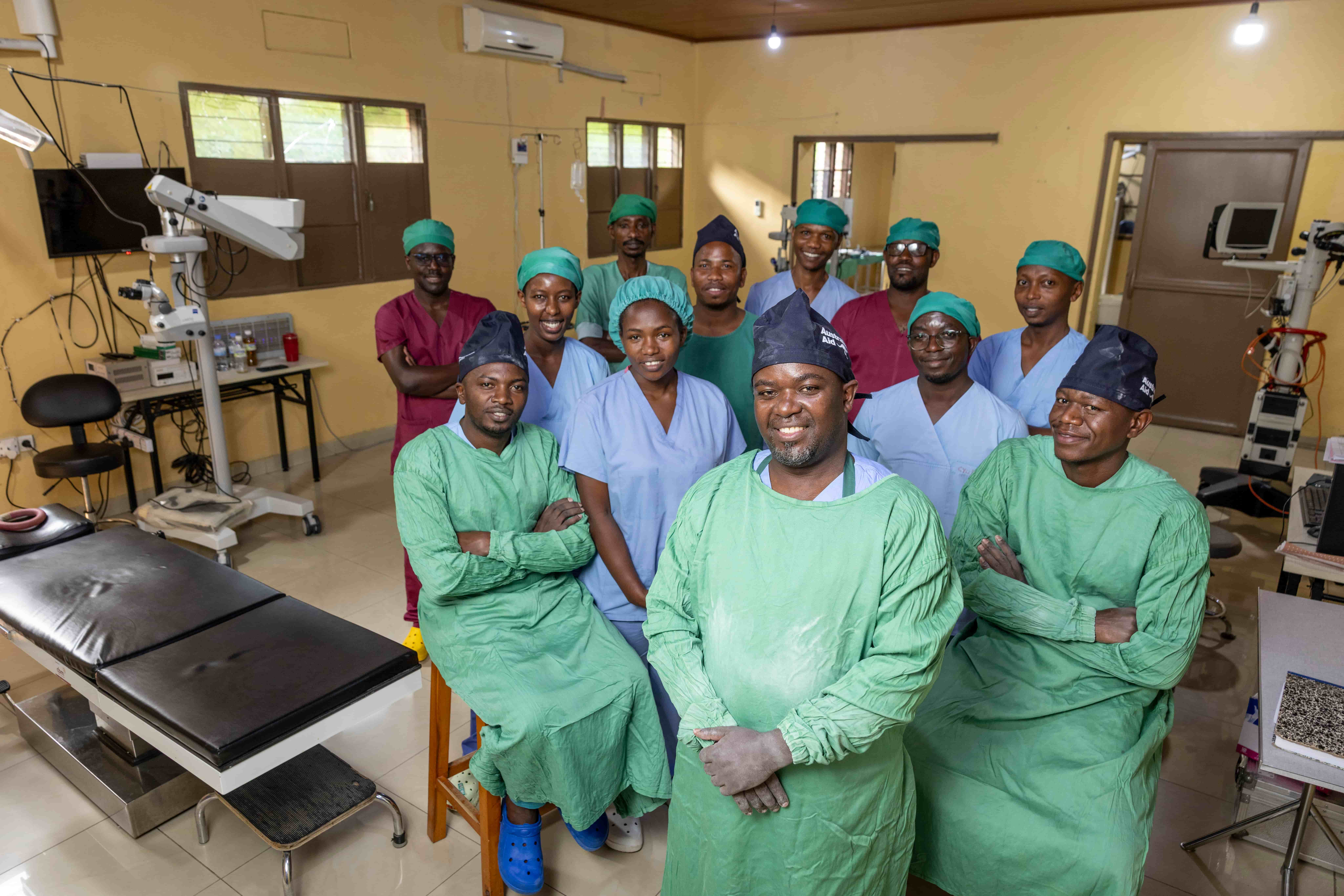 Dr Theophile and the Rwanda surgical team.
