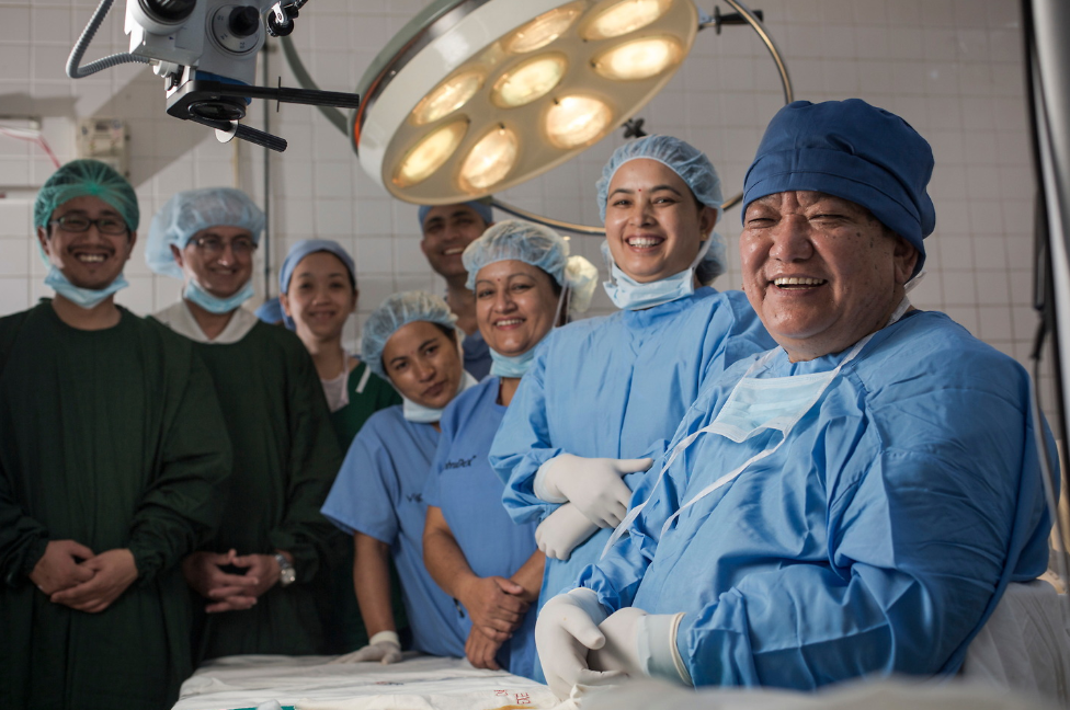 Dr Ruit and the surgical team in Myanmar, 2013