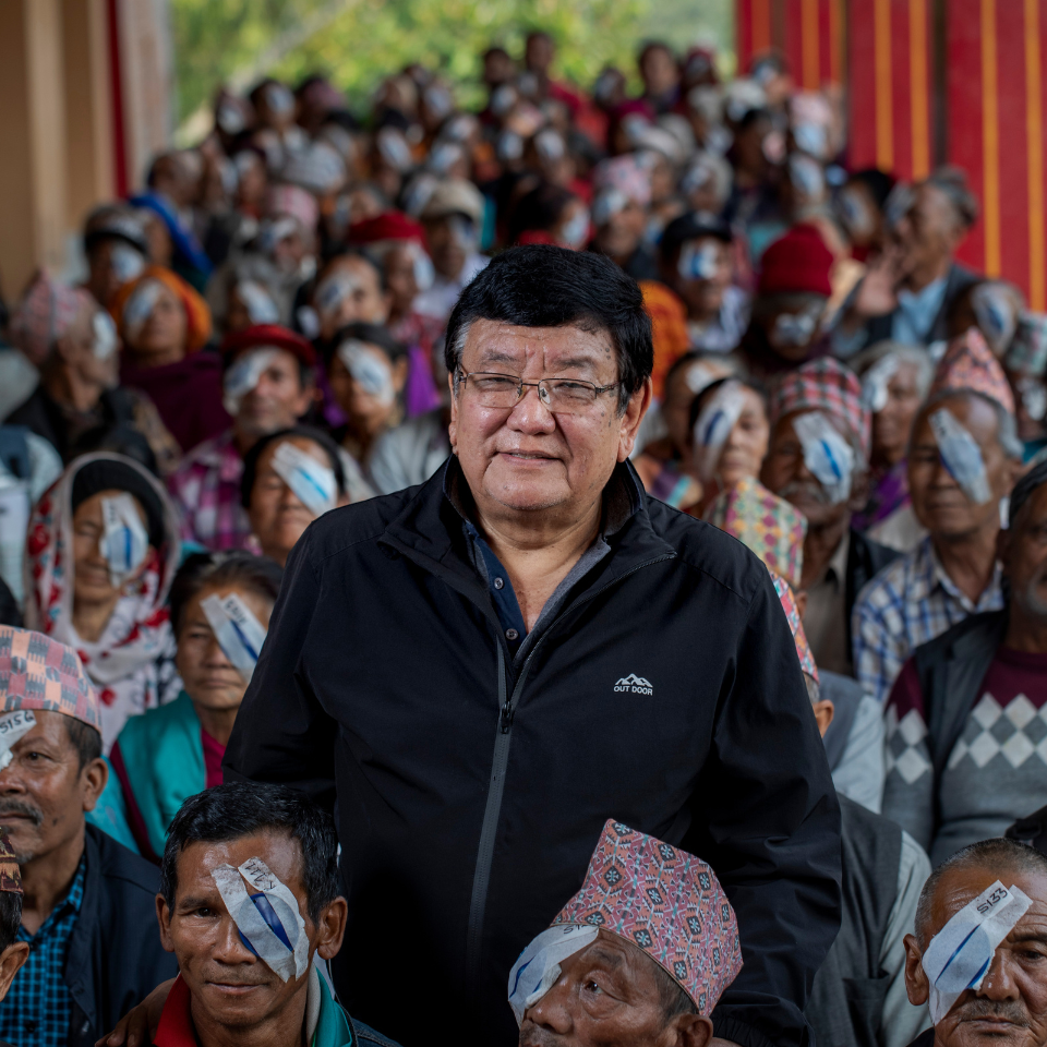 Dr Sanduk Ruit at the annual eye camp at the Pullahari Monastery in Kathmandu, Nepal