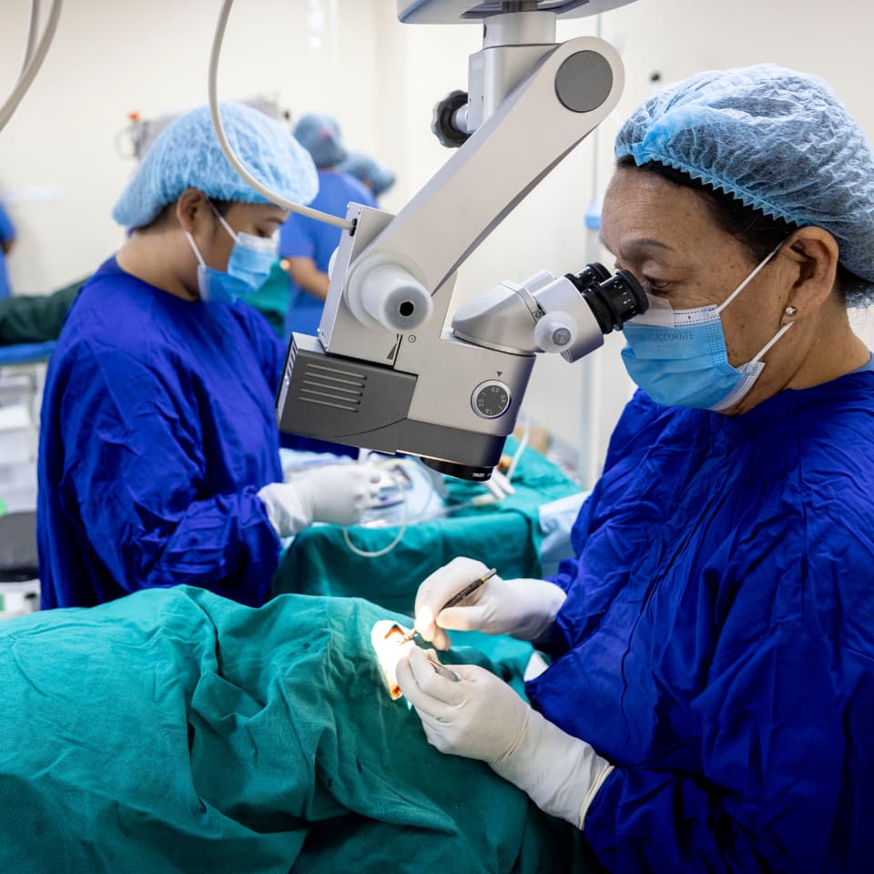Krishna from Nepal during sight-restoring surgery