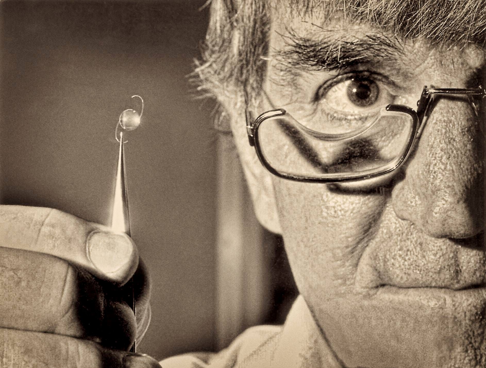 My dad, holding an Australian-made intraocular lens that was used to restore sight for patients in Eritrea in 1991. Three years later, in 1994, my mum, Gabi Hollows, opened The Fred Hollows Intraocular Lens Laboratory in Asmara, Eritrea.